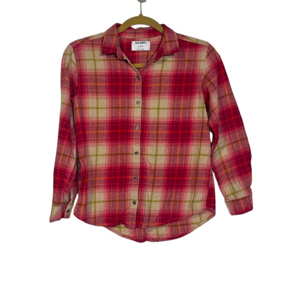 Old Navy Girls Flannel Red and Yellow Size XL 14-16 - Picture 1 of 5